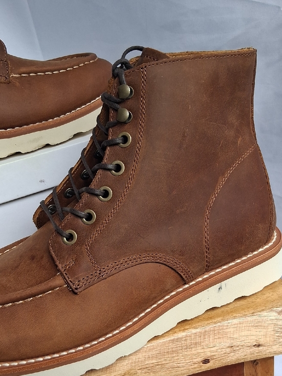 Quince Crafted Leather Moc Toe Boot Whiskey 10.5